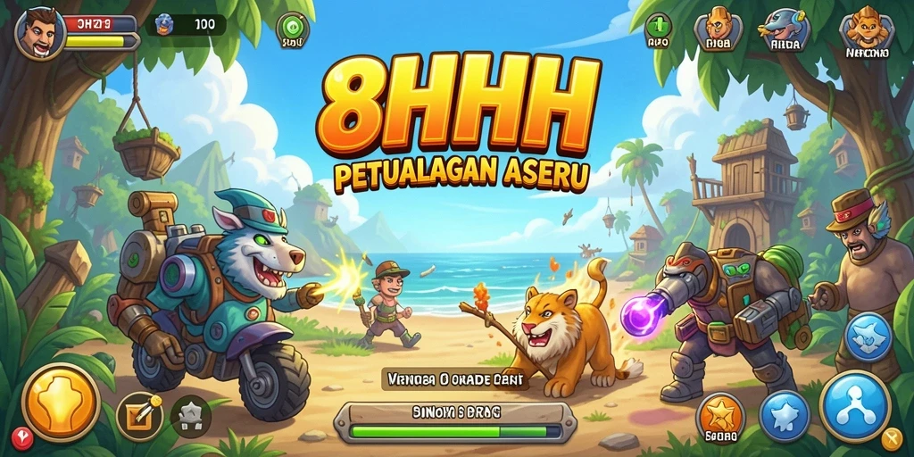 Tangkapan layar gameplay 8HHH menampilkan pemain melewati rintangan.