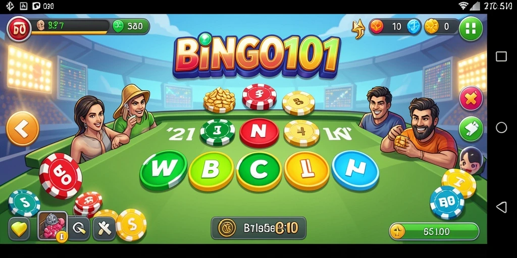 Screenshot gameplay BINGO101 dengan suasana bingo yang menyenangkan.