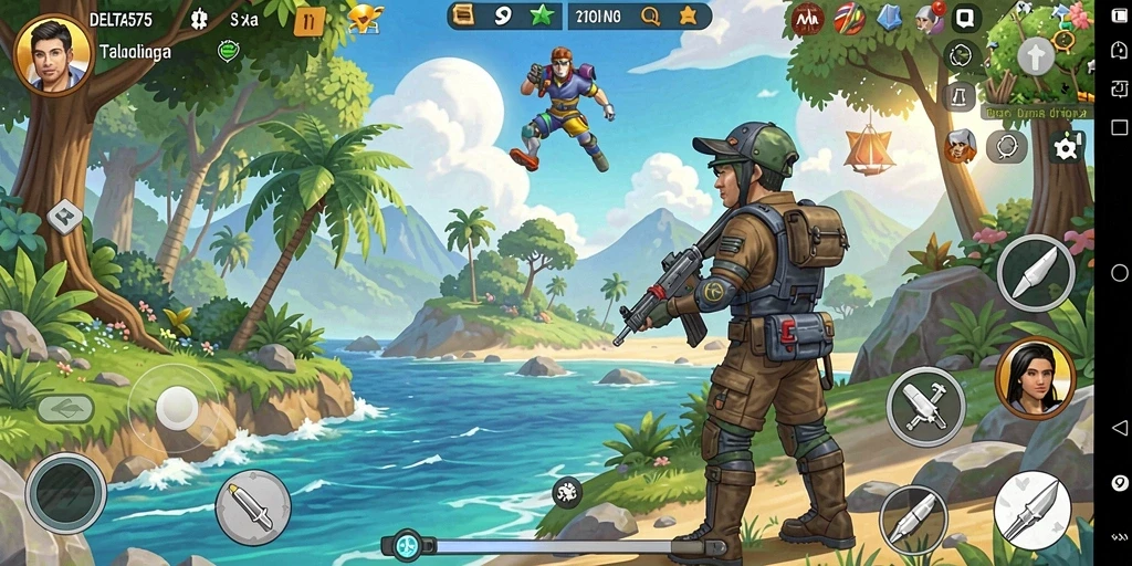 Tangkapan layar gameplay DELTA575 yang menunjukkan keindahan dunia terbuka.