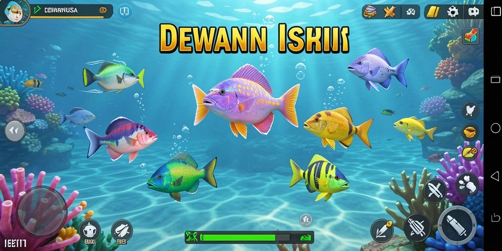 Gameplay seru DEWANUSA menembak ikan di lautan.