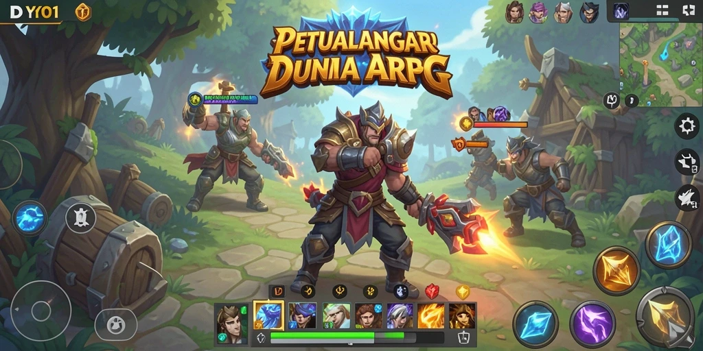 Tampilan gameplay DYO1 yang menegangkan dan seru dalam pertarungan ARPG.
