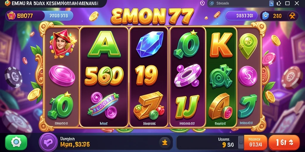 Screenshot EMON77 menampilkan gameplay slot yang seru dan menarik.