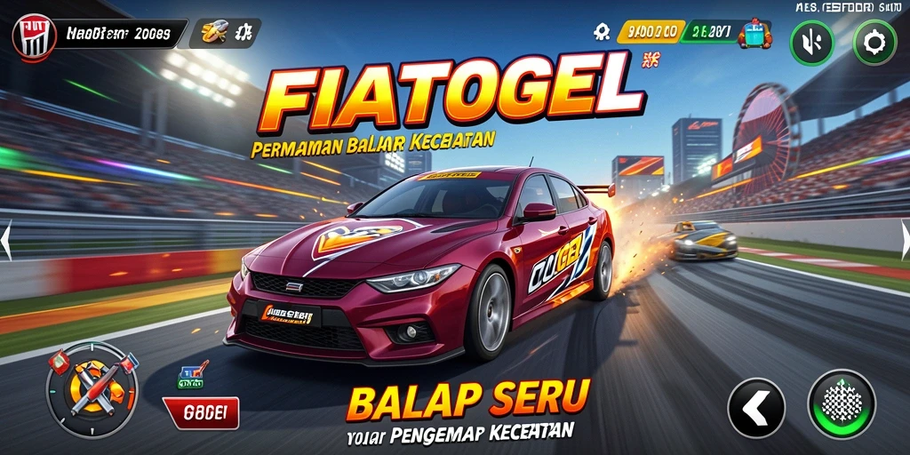 Screenshot gameplay FIATOGEL dengan aksi balap seru.