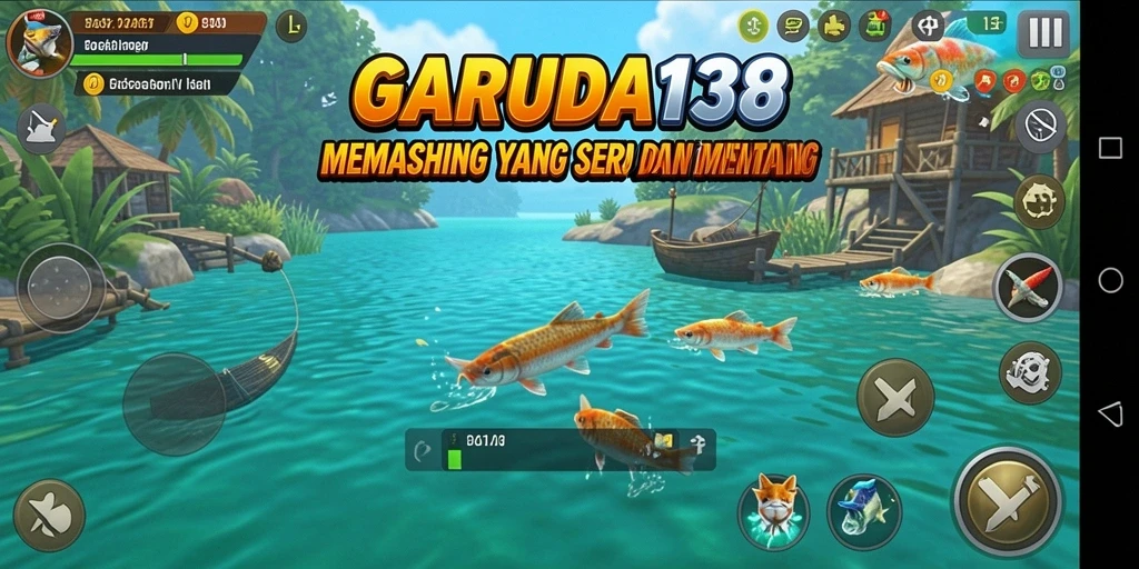 Tampilan gameplay <strong>GARUDA138</strong> yang menampilkan aksi memancing yang mendebarkan.