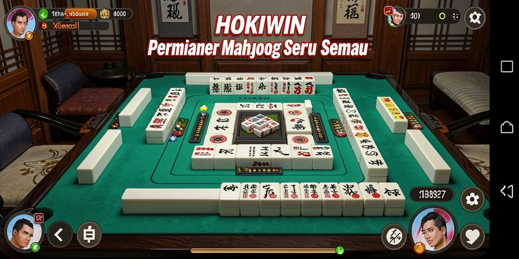 Tampilan gameplay seru di HOKIWIN dengan ubin Mahjong berwarna-warni.