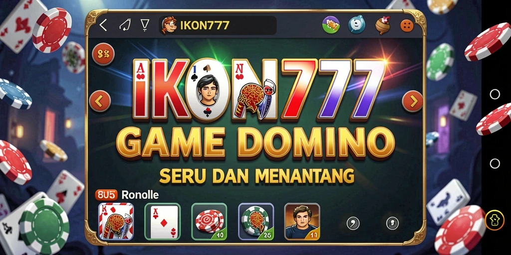 Screenshot utama IKON777 menampilkan aksi seru permainan Domino.