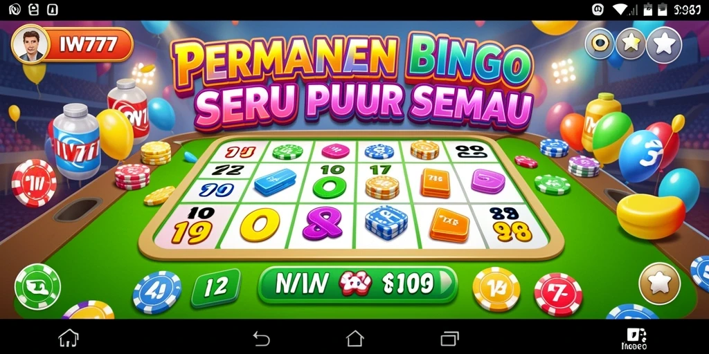 Tampilan menarik dari permainan Bingo di IW777 yang penuh warna.