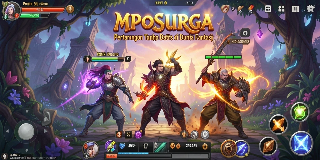 Screenshot gameplay MPOSURGA menunjukkan aksi pertarungan yang intens.