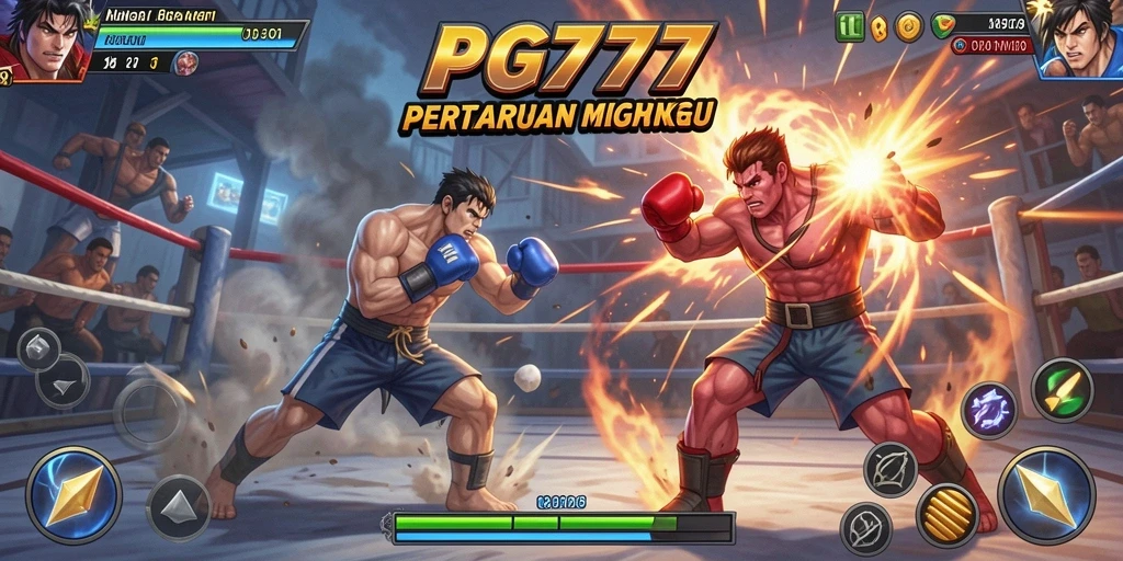 Screenshot PG777 menampilkan aksi pertarungan yang intens dan mendebarkan.
