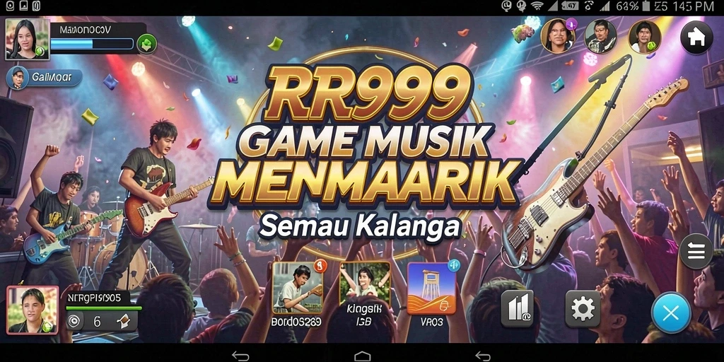 Tampilan gameplay yang seru dari RR999 dengan berbagai pilihan lagu.