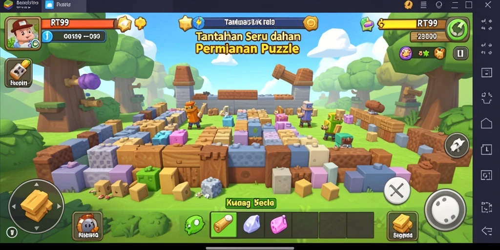 Screenshot gameplay RT99 menampilkan tantangan puzzle yang menarik.