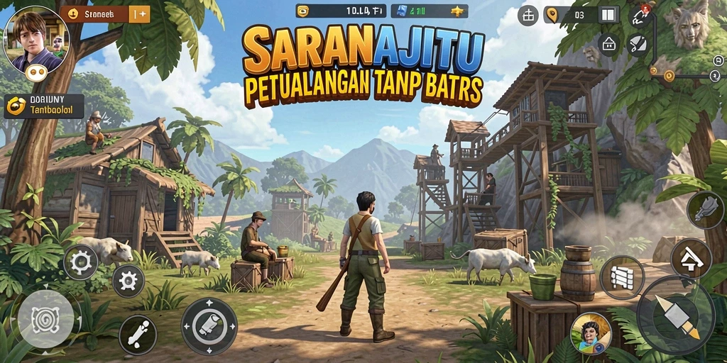 Tampilan gameplay SARANAJITU yang penuh petualangan dan eksplorasi.
